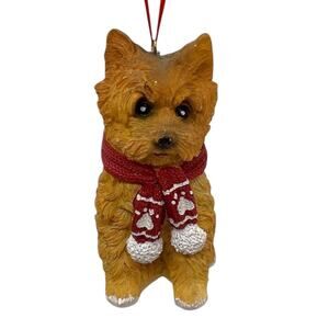 Yorkshire Terrier Dog with Christmas Scarf Ornament Gift‎ Collect New